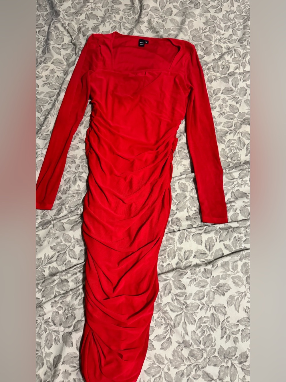 red formal dress shein | Dresses | Shein Long Sleeve Ruched Midi shein elegant dresses